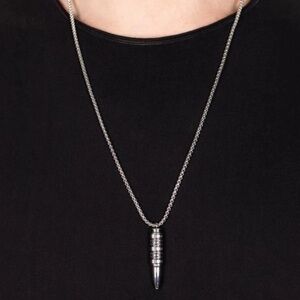 Paparazzi Highland Hunter Silver Urban Necklace Men’s Bullet